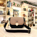 Bolso Pequeño Carriel Negro con Nude en PVC